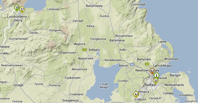 ICMP RTT NI probes to Amazon Dublin NLnog node